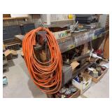 33D x 79L x 41H wooden work bench w Ridge Tool Co 4” jaw vise NO CONTENTS! PICK UP WEDNESDAY, 10AM