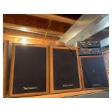 4 Technics SB S20 Speakers and single Technics spkr and audio switches