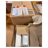 Associated Products advertising card decks and Thermometers 3 cases