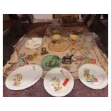 Mexican themed lot includes tablecloth, pitchers, dishes, etc
