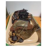 Ladies vintage handbags, beaded and chain