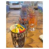 23 Kraft Swanky Swigs glasses w 1 lid-home themed