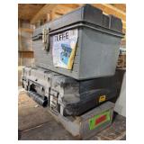 Dayton sawzall, empty DeWalt tool carrier w 18V charging base and toolbox