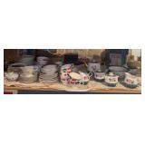 Various pieces and patterns of china includes many Homer Laughlin