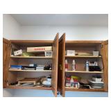 New paper cutter, office and computer supplies, adding machine etc 3 cabinets
