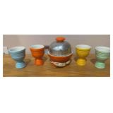 Hankscraft automatic electric egg cooker and four double egg cups