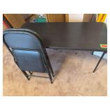 20 x 48 folding table and two chairs