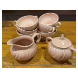 Franciscan Coronado pattern cream and sugar w six cups