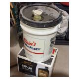 Case of 5W30 motor oil and partial bucket of hydraulic fluid 1/2?