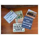 Modern tin signs