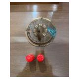 Dubuque collectibles-Danny Winders Food Market S&P shakers, Midland Chemical Laboratories brass hanger