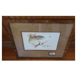 Framed 20x17 Iowa Trout Stamp design 1974 S/N 224/380 Gary Ritland?