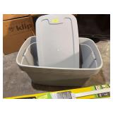 (4) 30 gallon large storage totes w/ lids