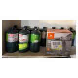 (10) 16oz LP cylinders and single burner Ozark Trail stove