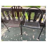 3 metal patio chairs