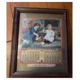 Framed 1913 advertising calendar “The Dinner Bell”