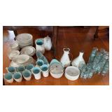 Taylor Smith boutonnière pattern dishes and glasses