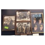 3 Beatles framed pictures, poster