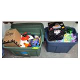 2 totes of holiday decor-Easter, Halloween