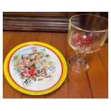 Happy Joes glass and serving tray by Patrick Costello