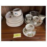 Stoneware dishes and fine china dishes