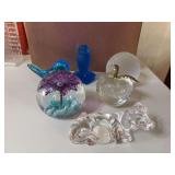 Paperweights and glass animal figurines