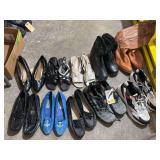 Box of assorted shoes, cowboy boots etc ..