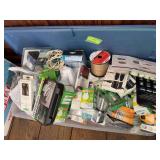 Tote full of New products includes lights, bulbs, cords, socket set and MORE