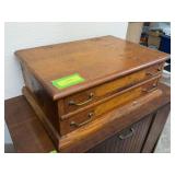 J&P Coats 2 drawer oak spool cabinet