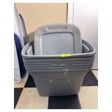 (6) 18 gallon storage totes and lids