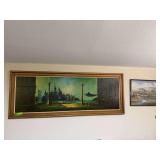 2 large sofa pictures and bald eagle picture