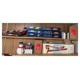 Candy cane decorations, Stepping Santa and more
