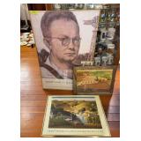 Three pieces Grant Wood art