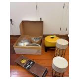 Fondue sets and a pair of funky thermoses