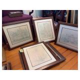 Four pieces Dubuque art 18x22 by Jeanette Pope