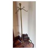 “Brass” hall tree and mirrored clock