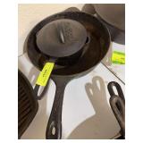 Cast iron deep skillet and lidded sauce pan