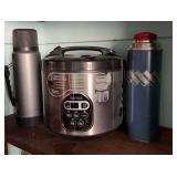 Aroma rice cooker and two thermoses