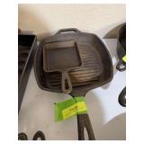 Cast iron square bacon skillet and small square skillet