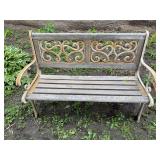 Cast iron leg park bench