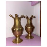 Two brass vases