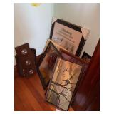 Various pieces wall art and picture frames