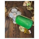 Small oscillating fan and desk light