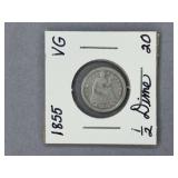 Seated Liberty Half Dime 1855