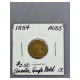 1854 $2.50 Gold Coin