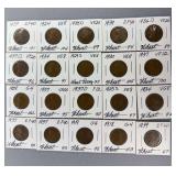 20 Wheat Cents as Shown