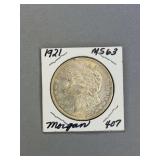 Morgan Silver dollar 1921