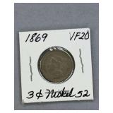 3 CENT Nickel 1869