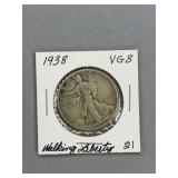 1938 Walking Liberty Half Dollar