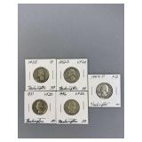 5 Washington Quarters as Shown